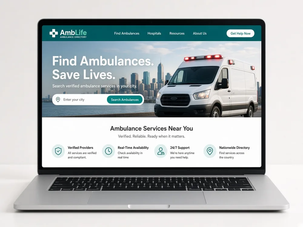 Amblife website design and SEO portfolio Gnext Technologies Delhi